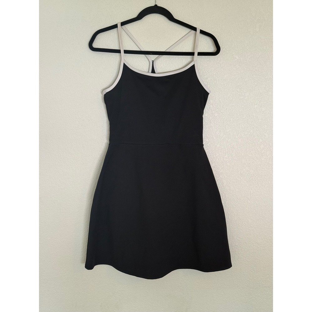 GapFit Womens Active Dress Black White Racerback Compression Mini Dress Medium M